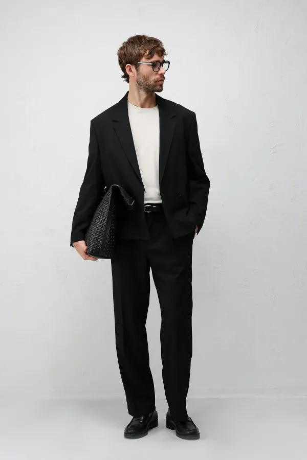 Veste blazer Antioch noire coupe décontractée pour homme