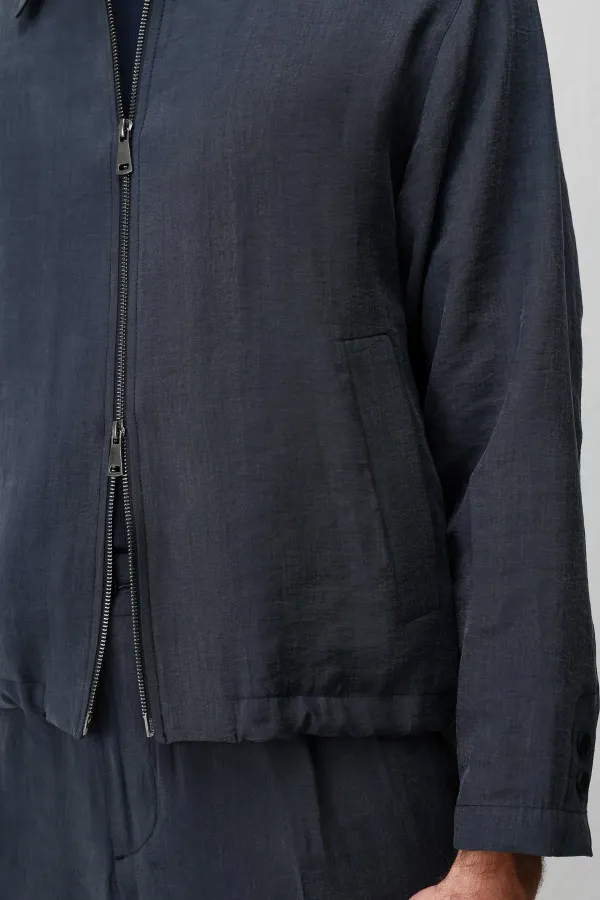 Antioch Navy Blue Lyocell Blend Men's Summer Jacket