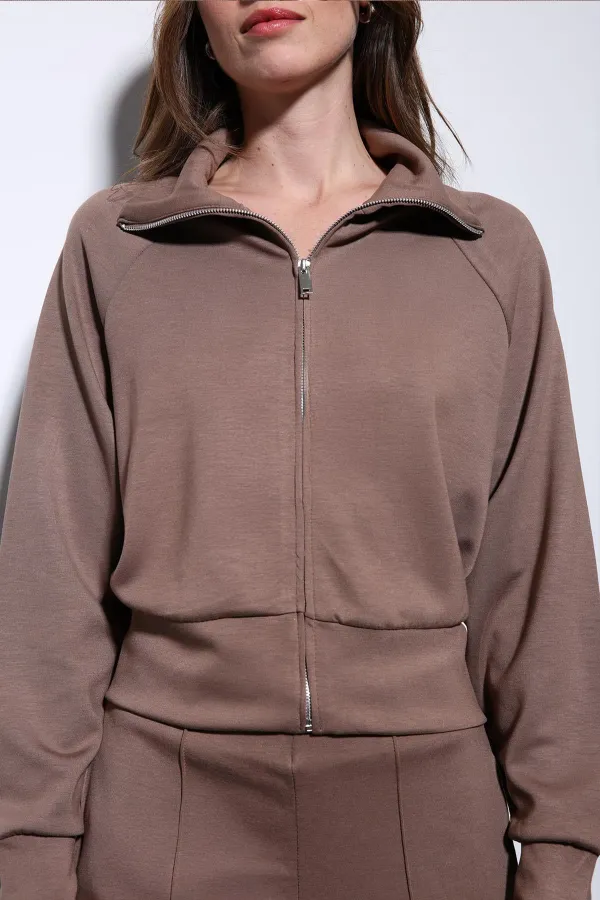 Antioch Bej Fermuarlı Kadın Eşofman Takım