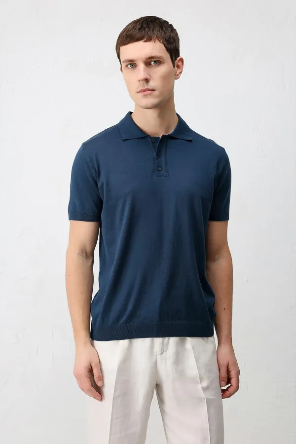 Antioch İndigo Comfort Slim Polo Yaka Erkek Triko T-Shirt