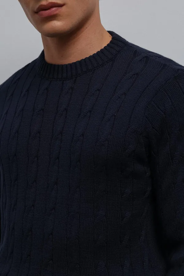 Antioch Navy Textured Knit Men's Sweater