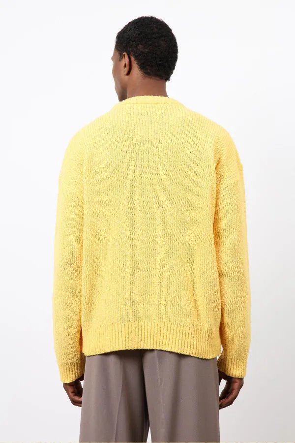Pull en maille jaune Antioch pour homme