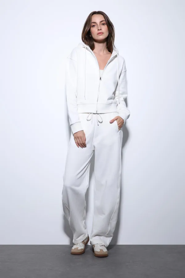 Antioch Ekru Kapüşonlu Kadın Sweatshirt