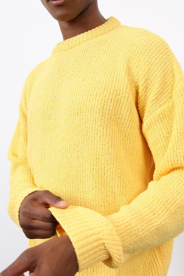 Pull en maille jaune Antioch pour homme