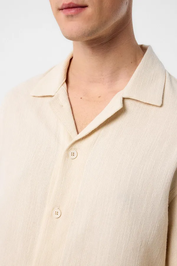 Chemise pour homme Antioch à texture blanc cassé