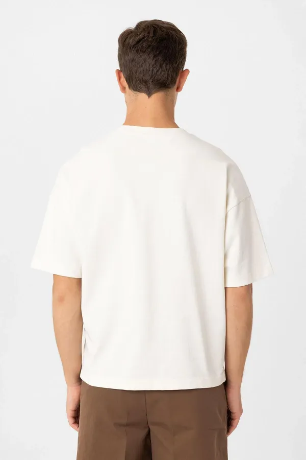 T-shirt basique décontracté Antioch Ecru pour homme