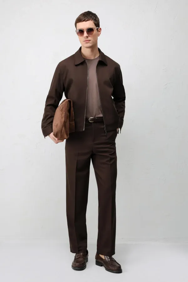 Antioch Koyu Kahve Bel Lastikli Erkek Mont