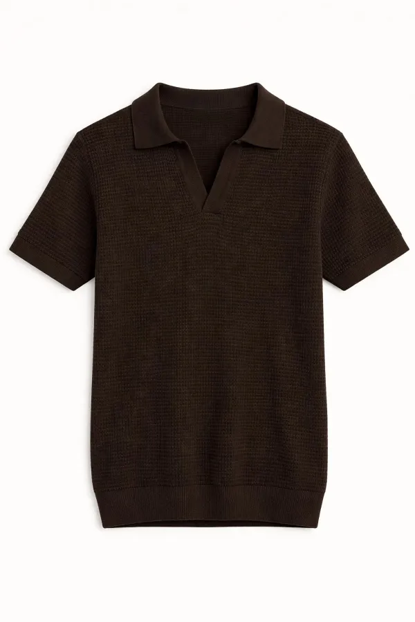 Antioch Kahve Dokulu Polo Yaka Erkek T-Shirt