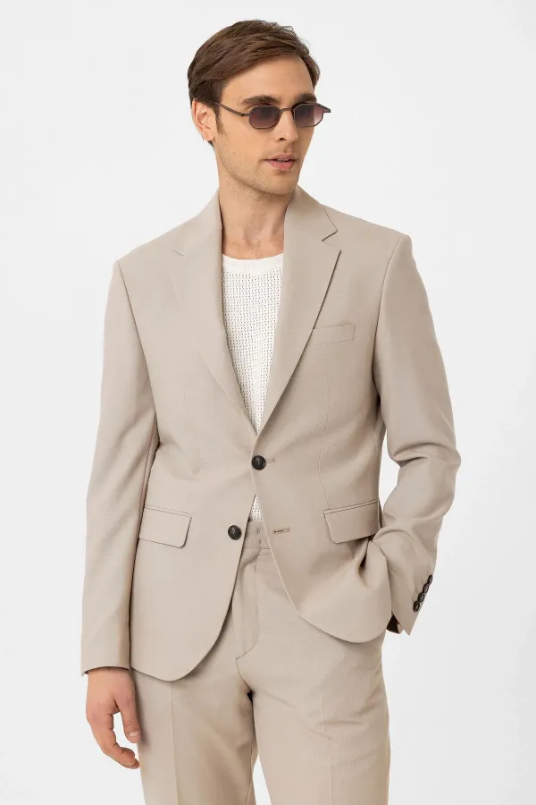 Costume classique pour homme Antioch beige, coupe ajustée