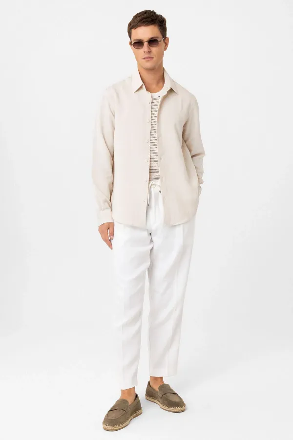 Antioch Stone Relax Fit Striped Men's Shirt