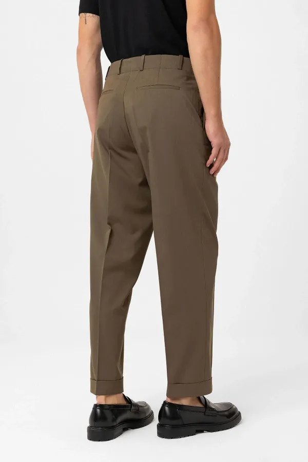 Antioch Khaki High Waist Straight Fit Men's Trousers