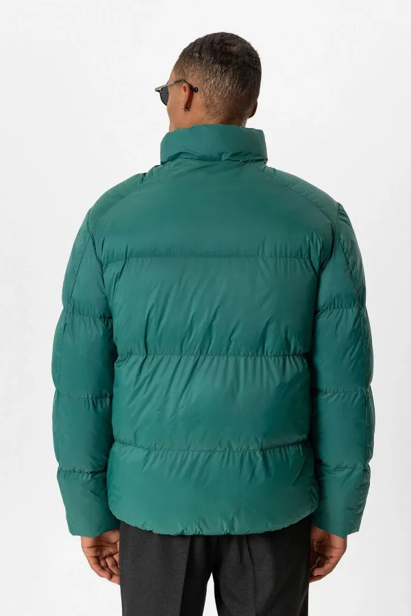 Veste Antioch Green à col montant rembourrée en caoutchouc