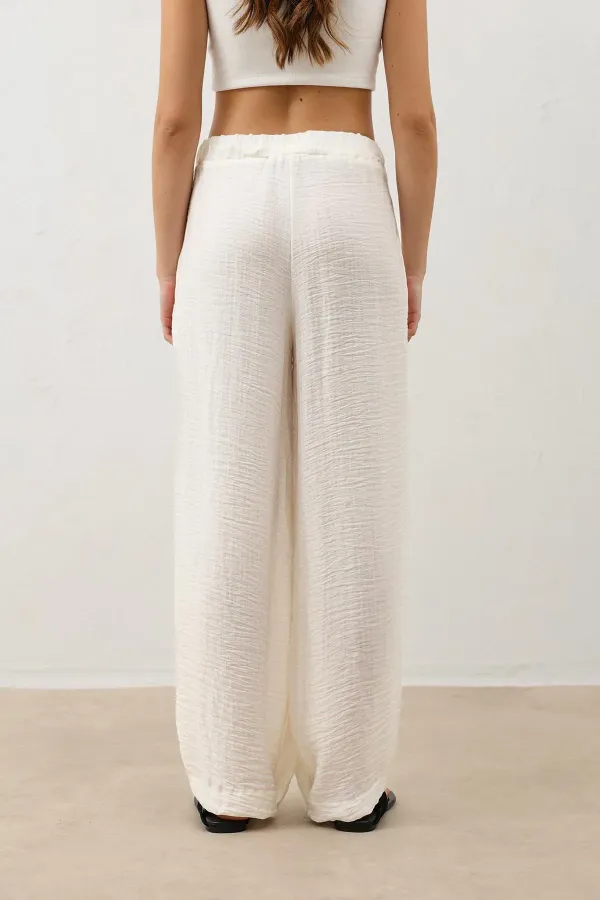 Antioch Ekru Ayarlanabilir Paça Dökümlü Kadın Pantolon