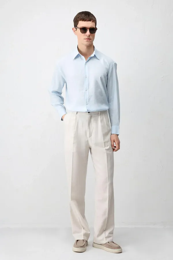 Antioch Bebe Mavi Modal Karışımlı Relax Fit Erkek Gömlek