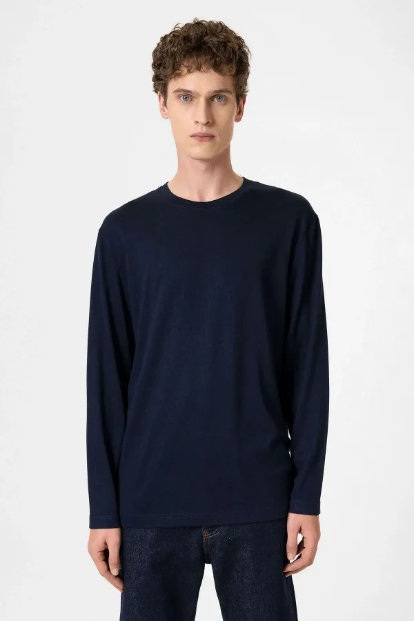 Antioch Navy Blue Relaxed Fit Basic Men's T-Shirt