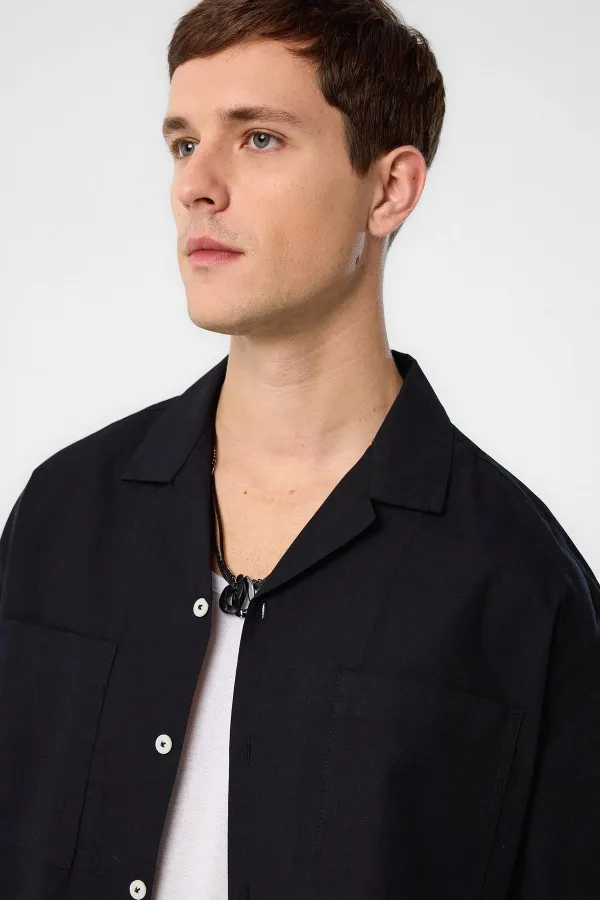 Antioch Black Relax Fit Short Men's Shirt