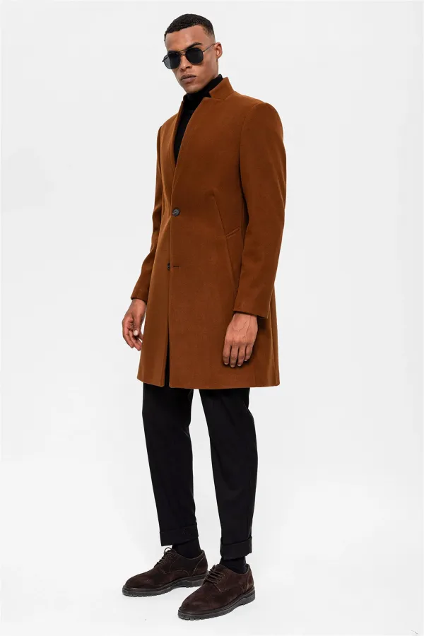Antioch Tan Magnificent Collar Men's Coat