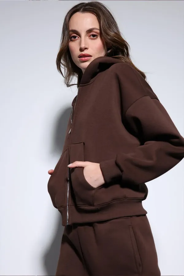 Antioch Coffee Zip-Up Hooded Women's Sweatshirt