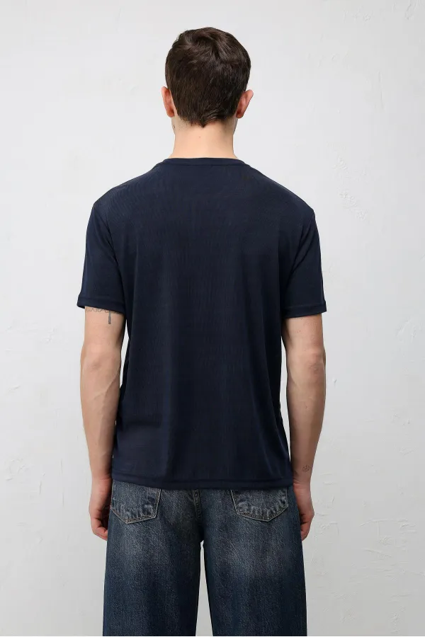 T-shirt texturé premium Antioch Navy pour homme