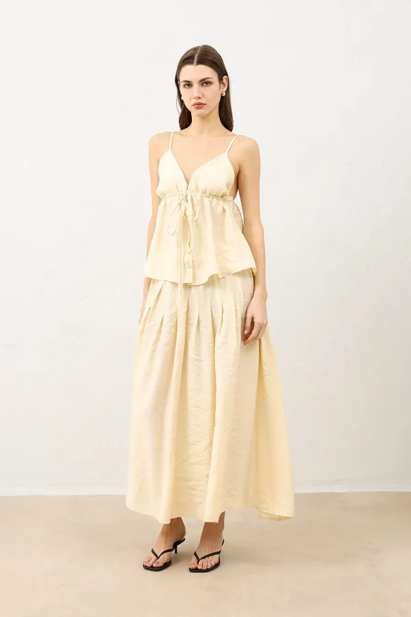 Antioch Yellow Gathered Women's Top