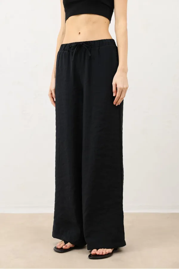 Pantalon Antioch noir en mélange modal pour femme