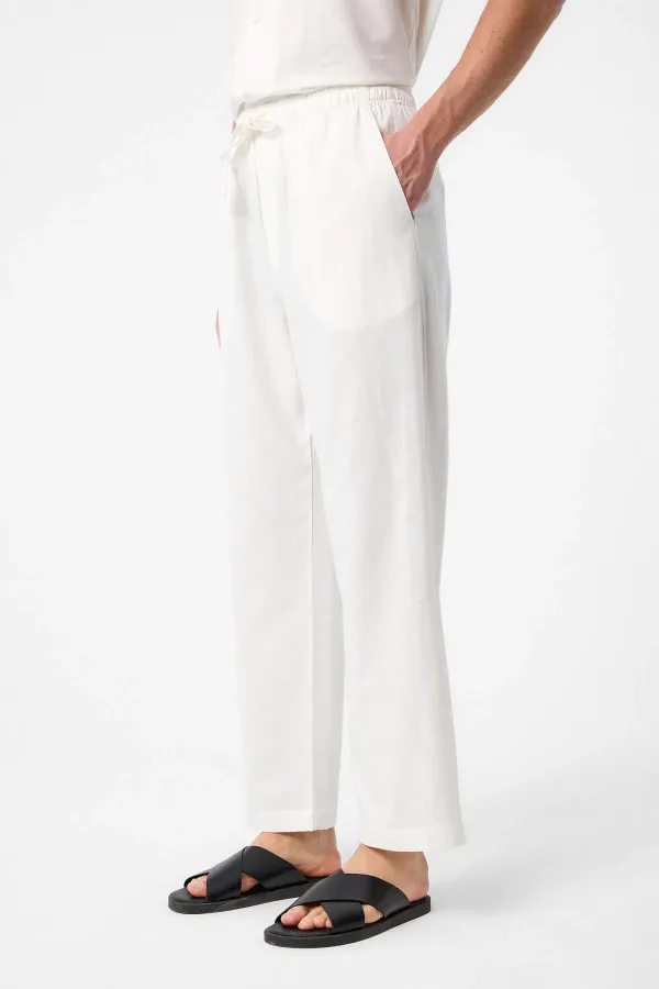 Antioch Ecru Linen Blend Jogger Men's Pants