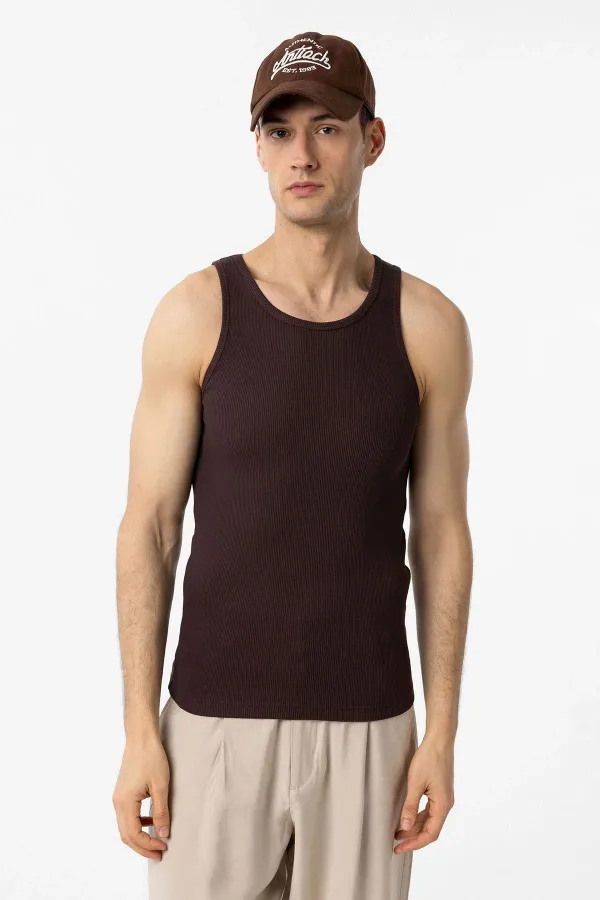 Débardeur homme Antioch marron foncé coupe ajustée