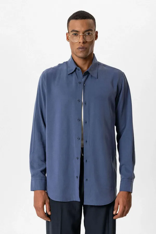 Antioch İndigo Teknik Regular Fit Erkek Gömlek