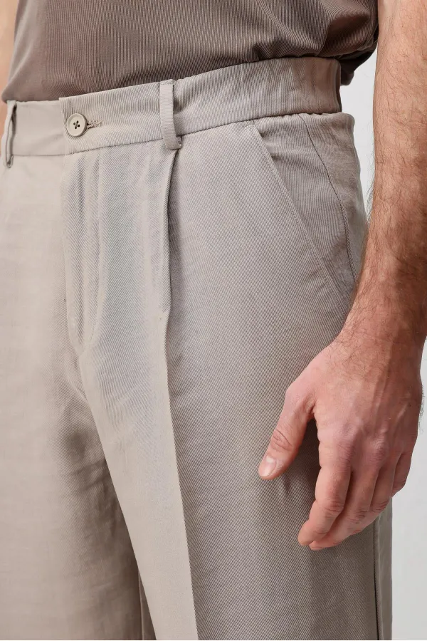 Antioch Bej Lyocell Karışımlı Erkek Pantolon