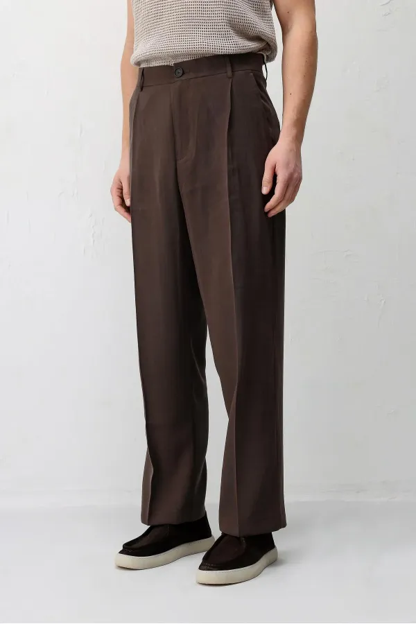 Pantalon pour homme en tissu modal couleur café Antioch