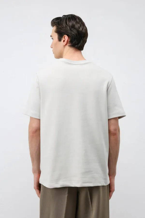 Antioch Buz Gri Regular Fit Basic Erkek T-Shirt