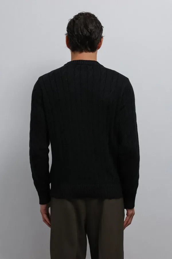 Antioch Black Textured Knit Men's Sweater