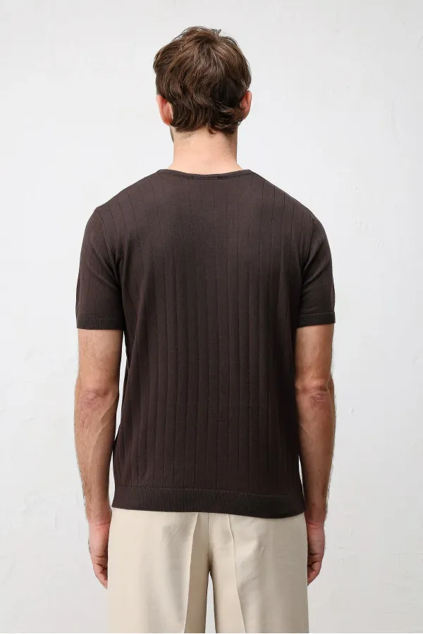 Antioch Coffee Textured Men's Knit T-Shirt