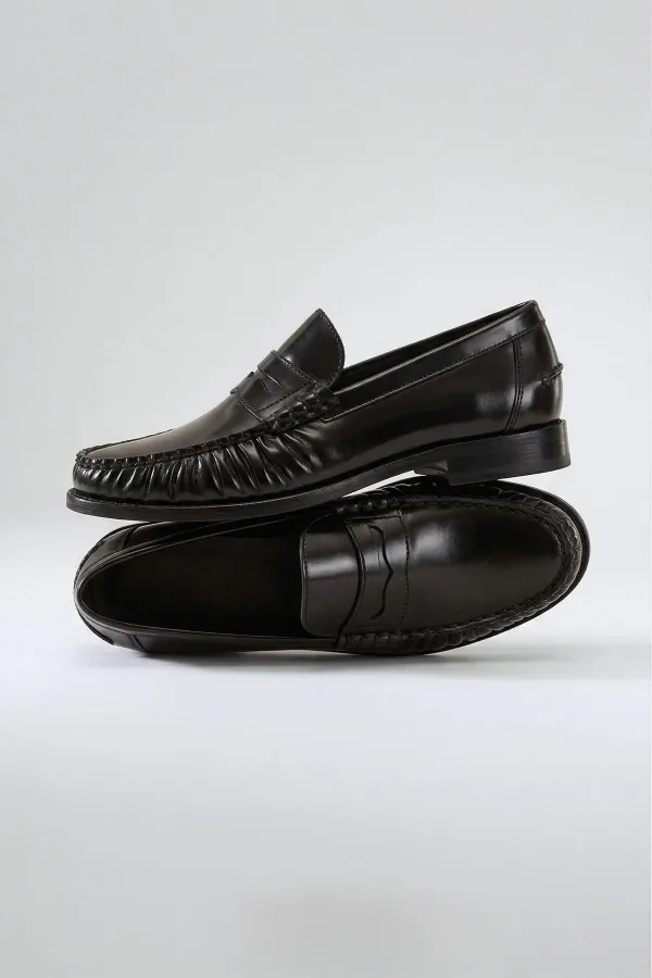 Antioch Kahve Bantlı Deri Makosen