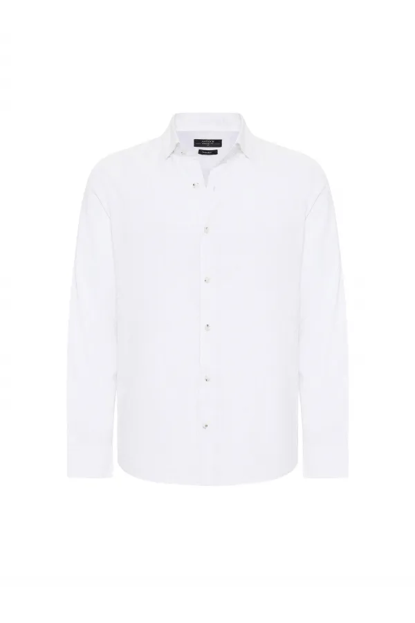 Antioch White Linen Blend Men's Shirt