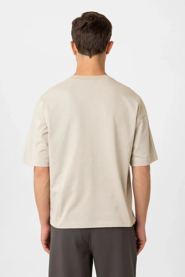 Antioch Beige Relaxed Basic Men's T-Shirt