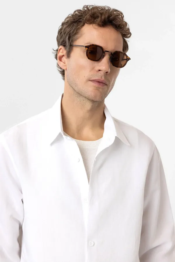 Chemise homme Antioch blanche coupe décontractée en tissu modal