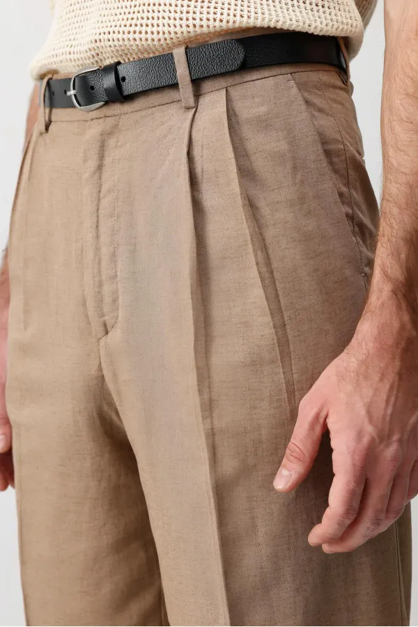 Antioch Vizon Keten Karışımlı Erkek Baggy Pantolon
