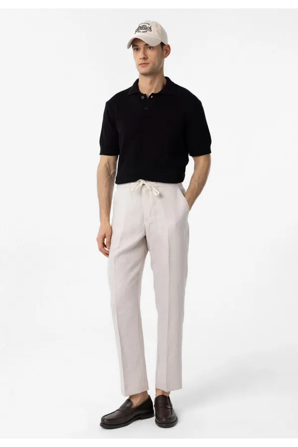 Antioch Siyah 100% Pamuk Polo Yaka Triko T-Shirt