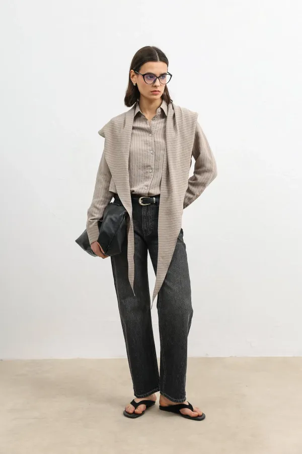 Antioch Vizon Mendil Detaylı Kadın Gömlek