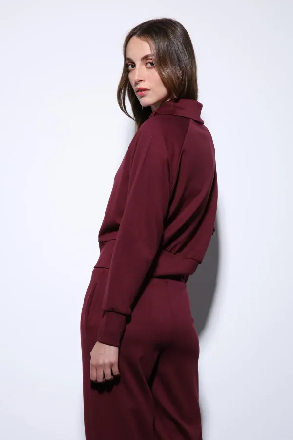 Antioch Burgundy Zip-Up Women's Tracksuit Set