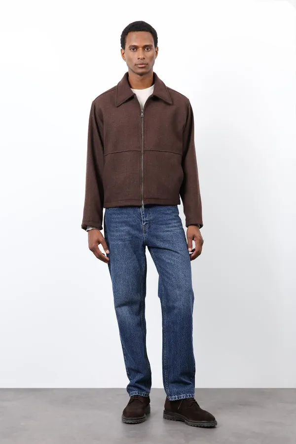 Antioch Kahve Regular Fit Dokulu Erkek Mont