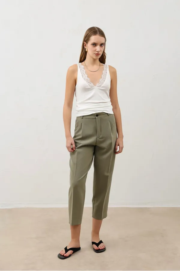 Antioch Khaki Women's Trousers with Pens