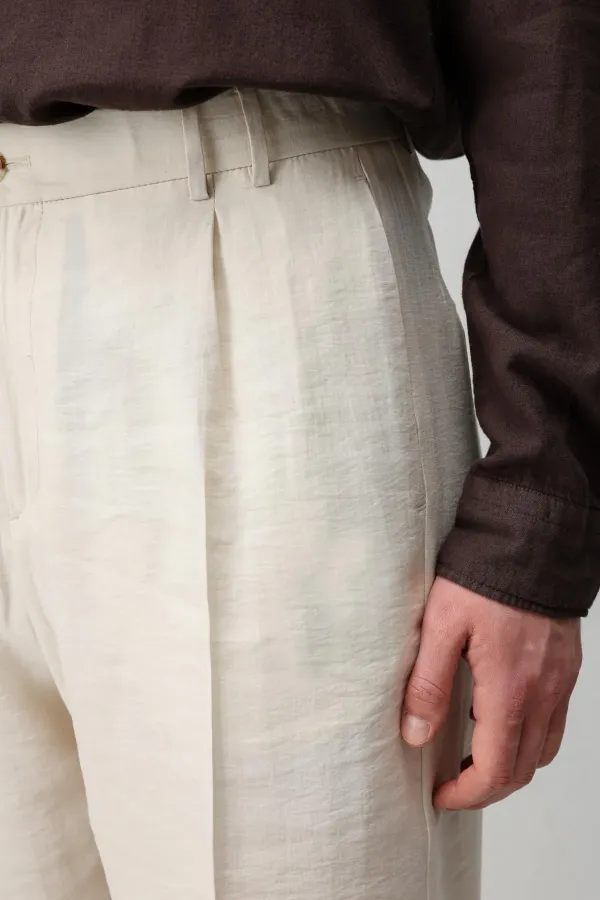 Pantalon homme Antioch Stone Lyocell coupe décontractée à plis