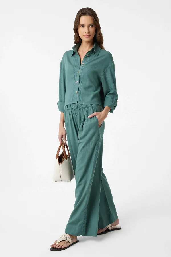 Antioch Yeşil Şerit Detaylı Kadın Pantolon