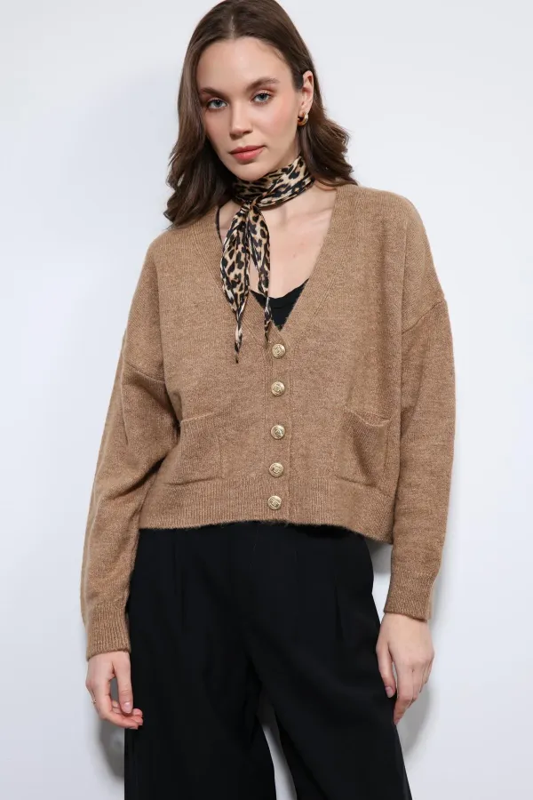 Antioch Camel Yün Karışımlı Hırka