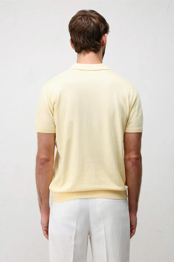Antioch Sarı Comfort Slim Polo Yaka Erkek Triko T-Shirt