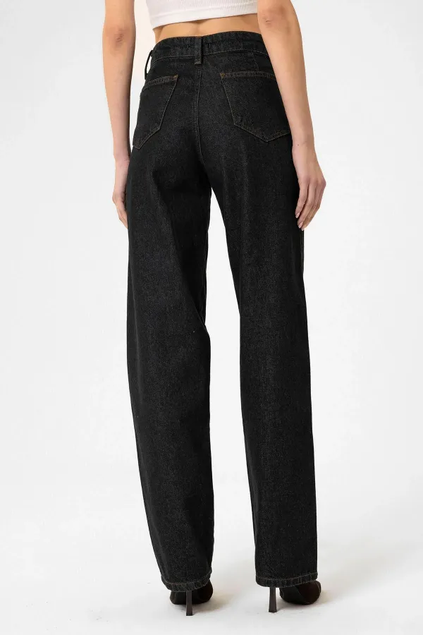 Antioch Siyah Kadın Yüksek Bel Kot Pantolon