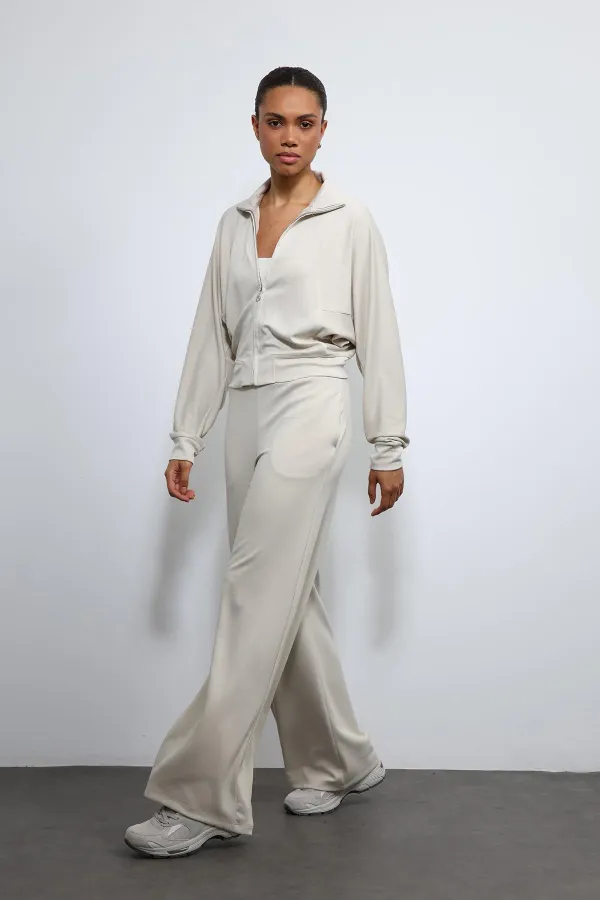 Antioch Taş Geniş Paça Çizgili Eşofman Takım