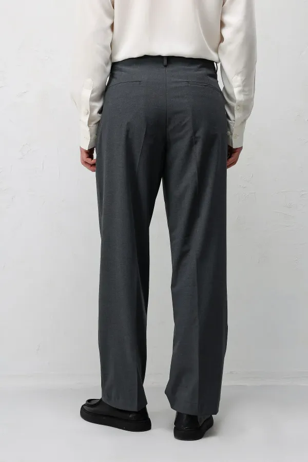 Antioch Gri Relaxed Fit Pileli Erkek Pantolon Antioch Gri Relaxed Fit Pileli Erkek Pantolon